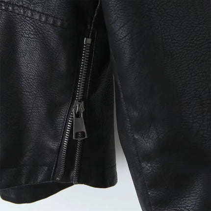 Autumn 2024 new women's fashion casual Joker temperament commuting slim zipper hooded leather jacket.