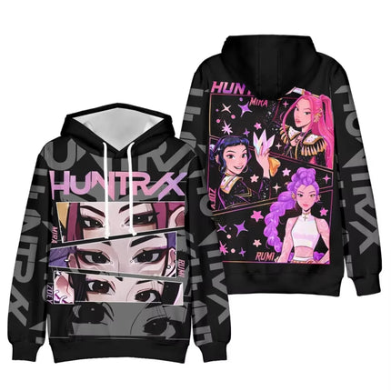 Cartoon Anime KPop Demon Hunters 3D Print Hoodies Men Women Casual Sweatshirts Oversized Hoodie Pullovers Tracksuit Man Clothing