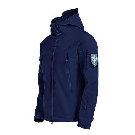 Outdoor Shark Skin Soft Shell Jacket Men's Autumn Winter Thickened Waterproof Camouflage Tactical Climbing Suit Coat