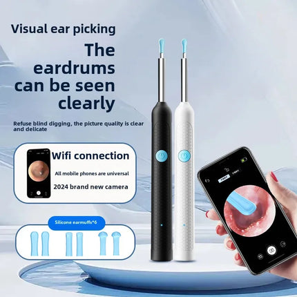 Wireless Visual Ear Endoscope Camera Ear Cleaning Tools Spoon Safe Silicone Earpick 5MP Camera Ear Wax Remover Luminous Otoscope