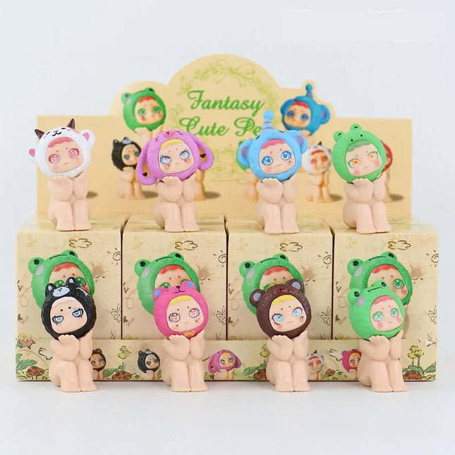 Labubu Car Mounted Labubu Handmade Doll Blind Box Trendy Play Super Cute Birthday Gift Girl Desktop Pendant
