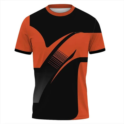 Hot Square Plaid Design T-shirt 3D Printed Outdoor Sports T-shirt Round Neck Short Sleeve Men's Summer Running Round Neck T-shir