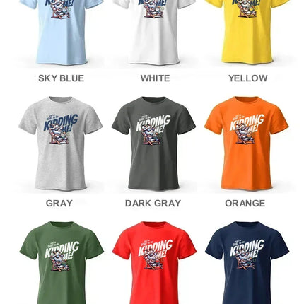 100% Cotton Hand-drawn Cartoon Goat T-shirt - Playful Animal Design Soft & Comfortable Casual Wear
