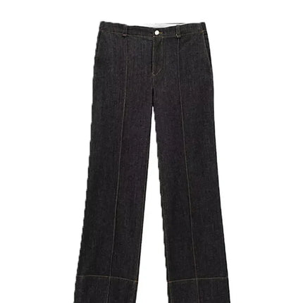 Casual Chic Women Cowboy Suit Slim fit Breasted Shirt Jackets Long Pants Fashion 2025 Spring Denim Suits