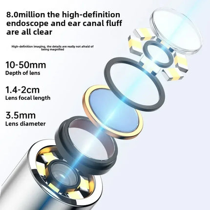 Wireless Visual Silicone Ear Spoon Endoscope Earpick Camera Otoscope Safe Ear Cleaner for Kids & Adults