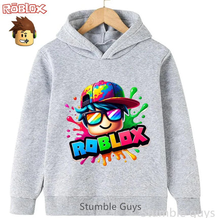 Kids Roblox Hoodie 3-12Y Autumn Sweatshirt 3D Game Print Boys Girls Fashion Casual Sportswear