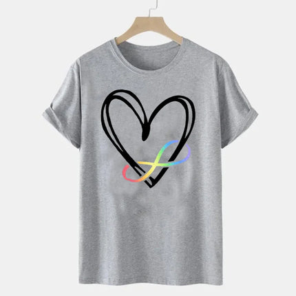 Women Short Sleeve Tee Clothing Ladies Fashion Y2k Graphic T-Shirt Autism Infinity Symbol Summer Loose Tshirt Neurodiversity Tee