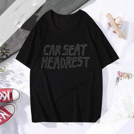 Car Seat Music Band Headrest Classic Cotton T-shirt Unisex DMN  Short Sleeves Tee Summer Casual Crew neck Black TShirt Oversized