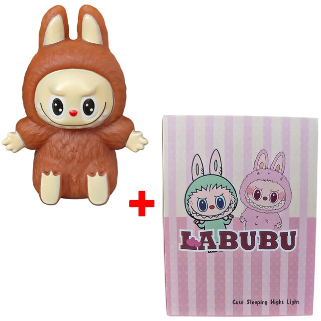 New 2025 【ue】 labubu cartoon night light cute children toy gift diy resin car labubu model soft glow bedside companion for sleep