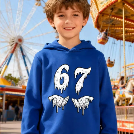 Bruh 67 Six Seven Funny Brainrot Meme Children's Hoodie Boys Girl Hooded Pullover Hiphop Streetwear Soft Casual Warm Sweatshirt