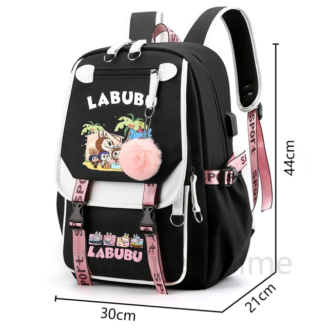 3Pcs/set Cartoon Printed Backpack with Shoulder Bag Pencil Case Bookbag Teenager Kid Student Boy Girl Schoolbag Colorful Bagpack