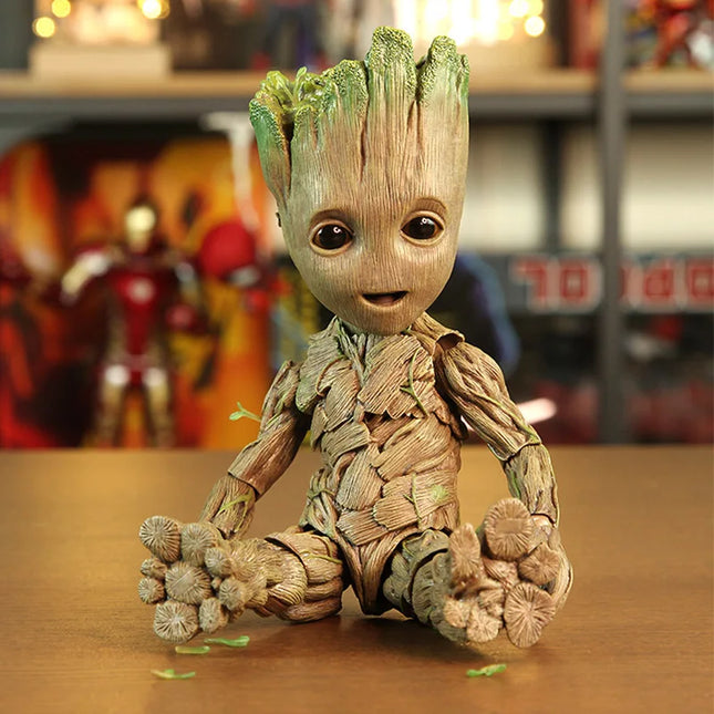 The Avengers 26cm Disney Groot Little Tree Man Anime Movie Character Modeling Figure Movable Joint Model Cute Children Holiday