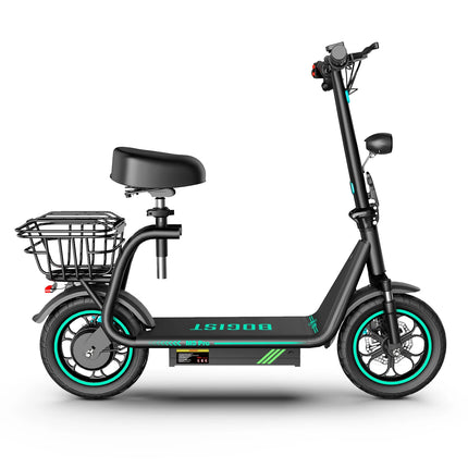 New upgrade Bogist M5 Pro+ 500W 48V 15Ah 12.5 inch inflatable wheels Electric Bike with Storage basket and front shock adsorptio