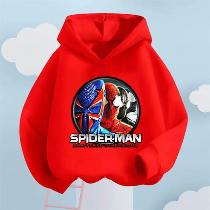 Marvel Kids Hooded Sweatshirt with Spider-Man  Print, Autumn/Winter  Casual and Versatile Long-Sleeved Top for Boys and Girls