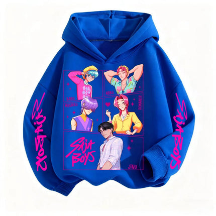 Kpop Demon Hunters Autumn Winter Kids Hoodie Casual Fashion Boys Girls Warm Sweatshirt Anime Clothes