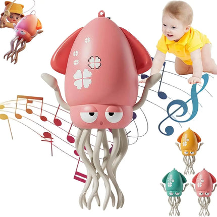 Electric Dancing Octopus fidget toys Anti-stress Anti stress luminous Music Baby Crawling  toys games for kids children Pets Cat