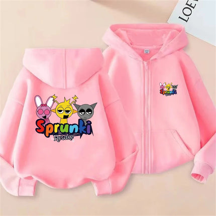 Sprunki Zipper Hoodies for Children Incredibox Anime Figures Girl Sweatshirt Kids Spring Autumn Pullover  Gift Boy's Clothes