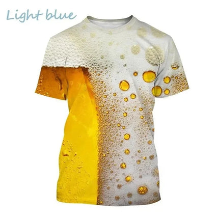 Funny Bubble Beer 3D Printed T Shirt For Men Fashion Graphs T-shirt Summer Gym Sports Short Sleeve Tees Quick-drying Women Tops