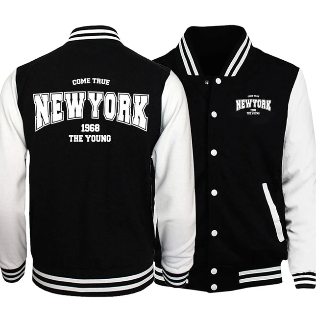 Come True New York 1968 The Young Man Baseball Uniforms Hip Hop Punk Style Jackets Casual S-5Xl High Street Clothing