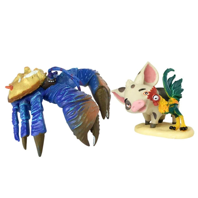 10pcs/set Cartoon Moana Princess Legend Vaiana Maui Chief Tui Tala Heihei Pua Action Figure Decor Toys for Kids Birthday Gift