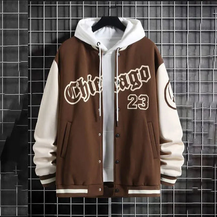 Men's Spring and Autumn Seasons Fashion Brand American Baseball Coat Loose Casual   Jackets for Men