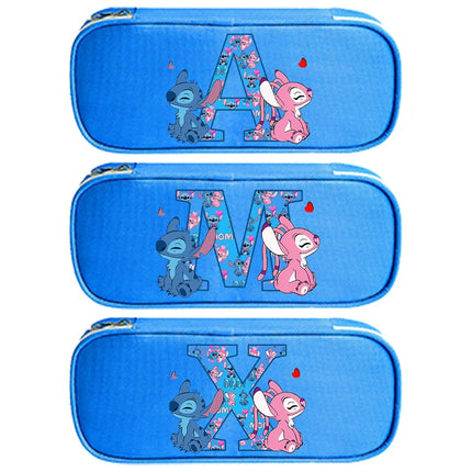 Disney Stitch Pencil Case for Students Anime High-capacity Letter A-Z Pen Bag Boys Girls Stationery Storage Box School Supplies
