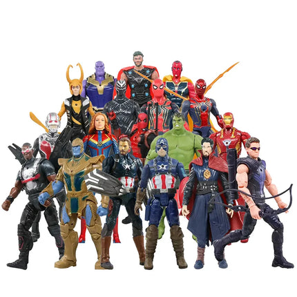 Avengers Hero Hulk Loki Spider Man Captain Marvel Thanos Action Figures Deadpool Iron Man Model Dolls Children Toy Birthday Gift