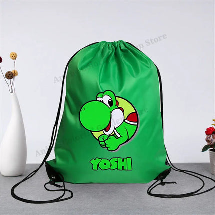 Super Mario Drawstring Bag for Men Women Anime Cartoon Portable Shopping Bags Fashion Simple Handbag Fitness Yoga Storage Pouch