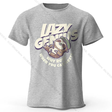 Sleepy Sloth Art T-Shirt 100% Premium Cotton Slim Fit Hand Painted Animal Graphic Tee for Nature Lovers