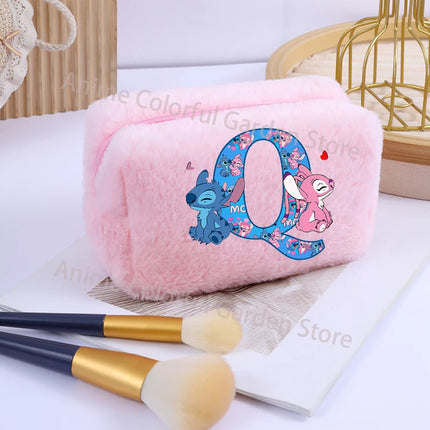 Disney Stitch Plush Cosmetic Bag for Women Anime Cartoon Fashion Makeup Pouch Girls Cosmetics Storage Bags Washing Handbag Gifts