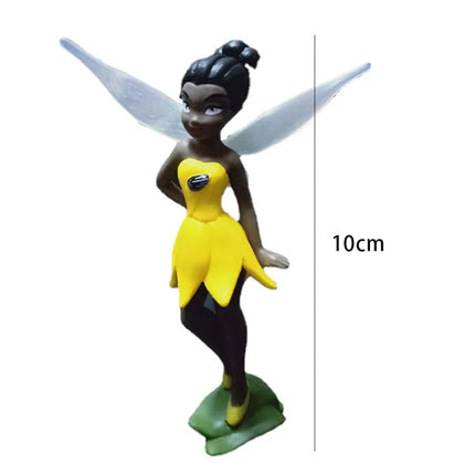 Disney 7pcs Tinkerbell Flower Faery Fairy Elf Princess Pvc Anime Action Figure Mini Model Figurine Doll Toys For Children's Gift