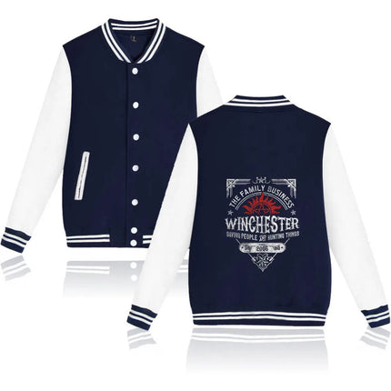 Supernatural Winchester Sam Dean Baseball Jacket Men Women Jacket Harajuku Baseball Jacket Boys Girls Sweatshirts Jackets