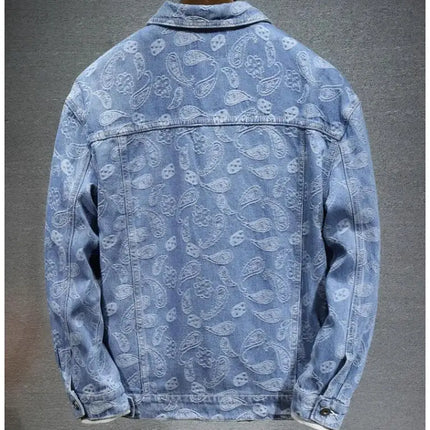 Summer New Men Pure Colour Denim Jacket Single-breasted Lapel Daily Casual Coats