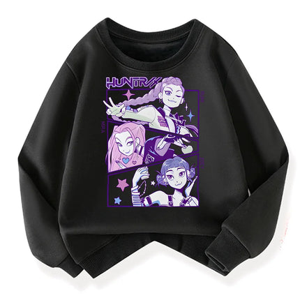 Kpop Demon Hunter Fashion Kids Incredibox Hoodie Warm Sweatshirts Children's Winter Soft Clothing Cartoon Cotton Thick Hoodie