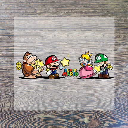 Super Mario Heat Transfer Stickers Cartoon Cute Iron on Patch Decals Clothes Sticker T-shirts Hoodie Clothing Hats DIY Applique