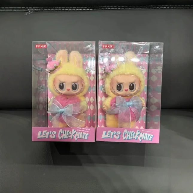 2025 New 17cm Labubu Popmart THE MONSTERS Let's Checkmate Series-Vinyl Plush Blind Box Hanging Card Trendy Play Toy Gift