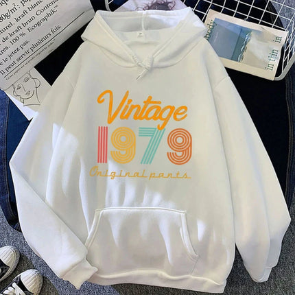 Premium hoodie New Autumn And Winter Fashion Long Sleeve Funny Vintage 1979 Printed Hoodies Casual Loose Sweatshirt Oversized