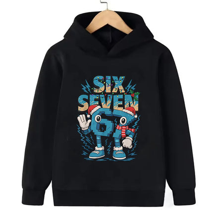 67 Six Seven Hoodies Clothing Italian Brainrot Sweatshirt Children Korean Tops Steal A BrainRot Cartoon Girls Boy Hooded Girls