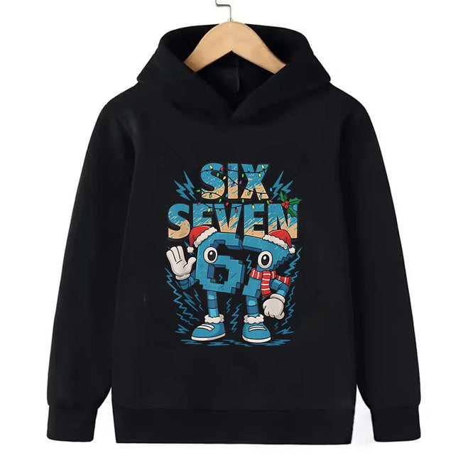 67 Six Seven Hoodies Clothing Italian Brainrot Sweatshirt Children Korean Tops Steal A BrainRot Cartoon Girls Boy Hooded Girls