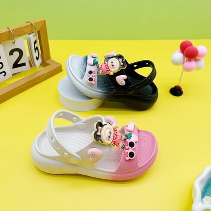 Fashion Popular Cartoon Sunglasses Slippers New Double Color Flats Bottom Boys and Girls Non-Slip Soft Bottom Sandals 811