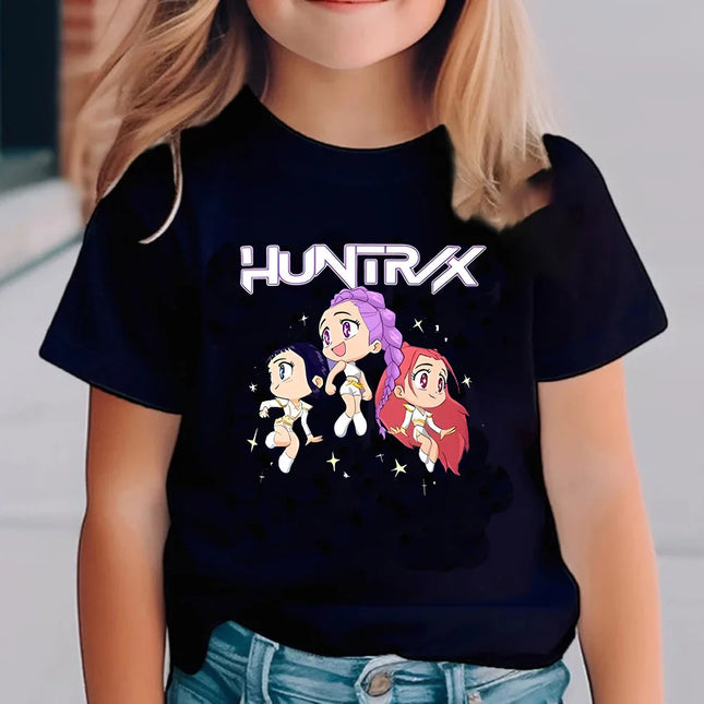 Cartoon Saja Boys T-shirts Boys Girls Cotton Short Sleeve T-shirt Top Anime Kpop Demon Hunters T Shirt Gifts Children's Clothing