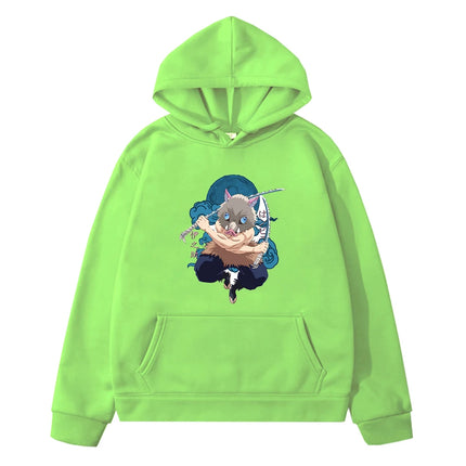 Cartoon Anime Inosuke Hashibira - Kimetsu No Yaiba Hoodie Sweatshirts Casual Children's Clothing for Boys Cut Kids Clothes Girls