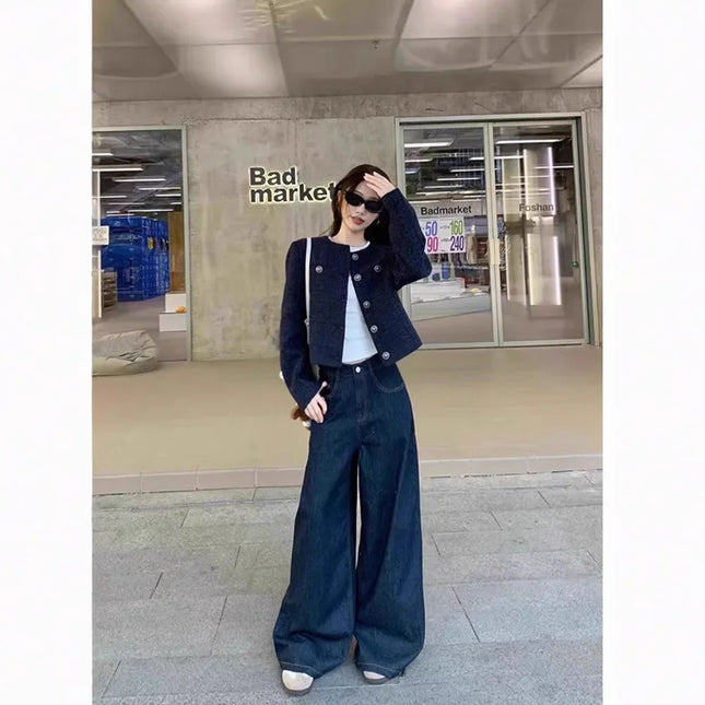 Short Sleeveless Crew Neck Jacket Women's Fashion Slim Fit High End Sensation Retro Ladylike Perfume Style Spring New Arrival