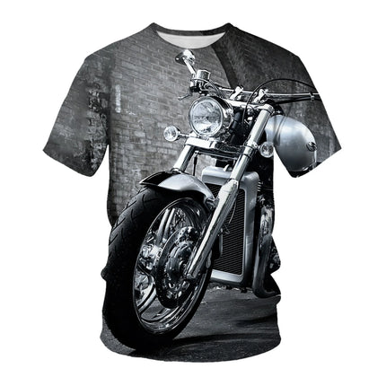 New Heavy Duty Motorcycle Harley Printed T-shirt 3D Men's and Women's Fashion Outdoor Sports T-shirt Summer Casual Cool Personal