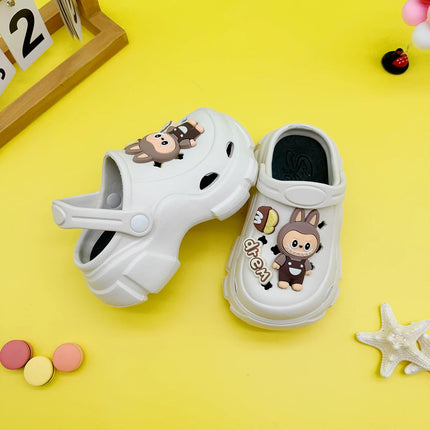 New Cartoon Letters Fashionable and Versatile Clogs Soft-Soled Non-Slip Toe-Cap Sandals for Boys and Girls Family Slippers 606