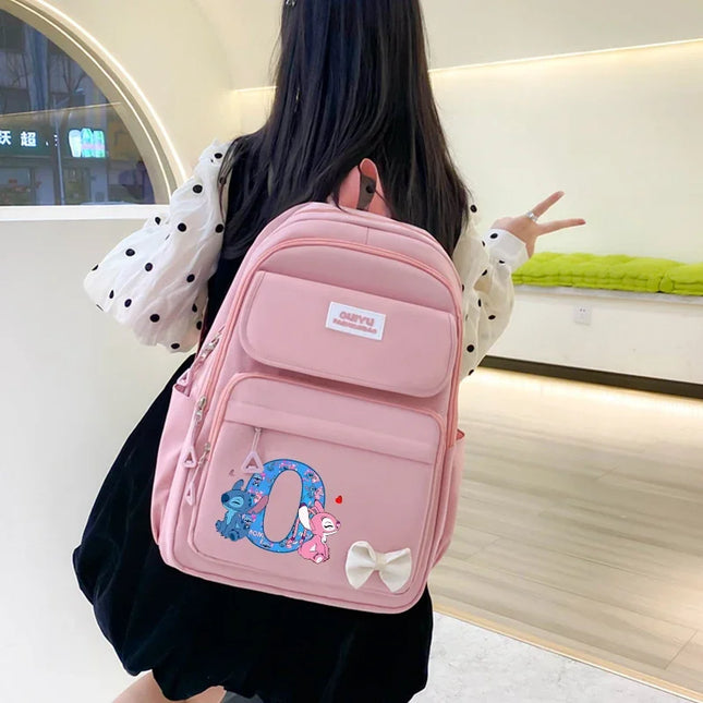 4pcs Disney Stitch Backpack Pencil Case Handbag Set Cartoon High-capacity Stationery Books Storage Schoolbag Fashion Backpacks