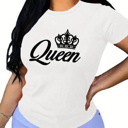 Summer Women's T-shirt Casual Black Short Sleeved Tee Korean Printed Loose Top Design Clothes Madam Oversizeed Simple Tshirts