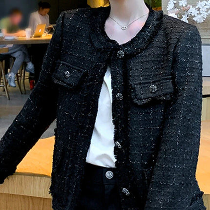Jielur Autumn New Sweet Ladies Elegant Women Jackets Solid Street Fashion Jackets Woman Black Casual Loose Slim Coats Female