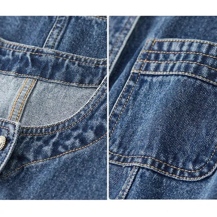 SENTUBILA Pure Cotton Denim Jacket Women 2025 Spring Autumn Outerwear Round Neck Pockets Cropped Jeans Coat Womans W41W53402