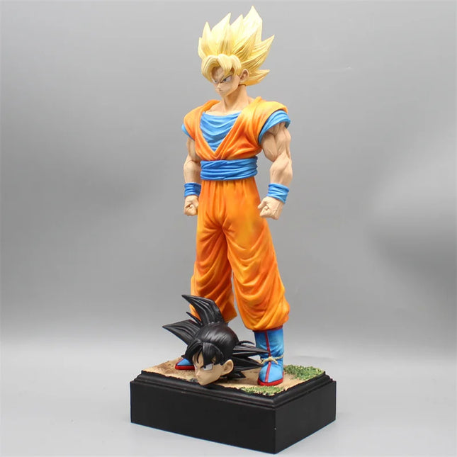 Dragon Ball Z Figures 34cm Son Goku Anime Figurine 2 Heads Kakarotto Kurilin Super Saiyan Goku Pvc Statue Collection Toys Gifts